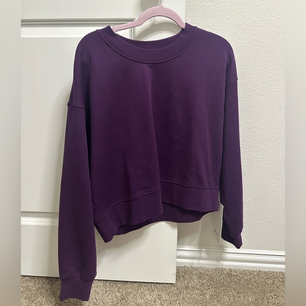 NWT Lululemon Perfectly Oversized Cropped Crew *French Terry Dramatic Magenta